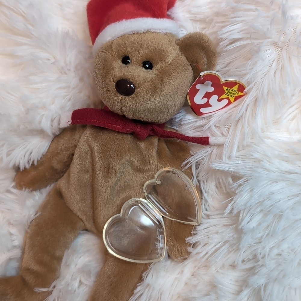 TY Beanie Babies 1997 TEDDY Bear retired vintage stuffed animal toy BD 12-25-96 - Picture 6 of 8